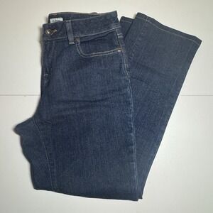L.L. Bean Straight Leg Women's size 4P Dark Wash Blue Denim Jeans